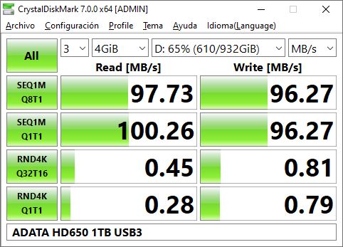 USB ADATA HD 650 1 TB USB 3