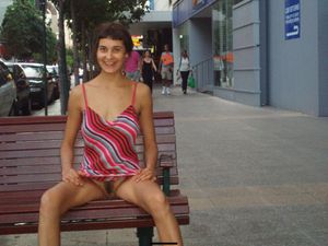 Hairy brunette posing outdoors at holiday (419 Pics) q6x5n353i3